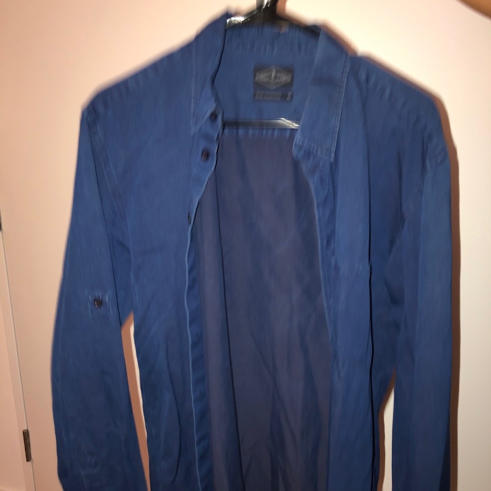 CRAFT ATLANTIC NAVY BLUE BUTTON UP